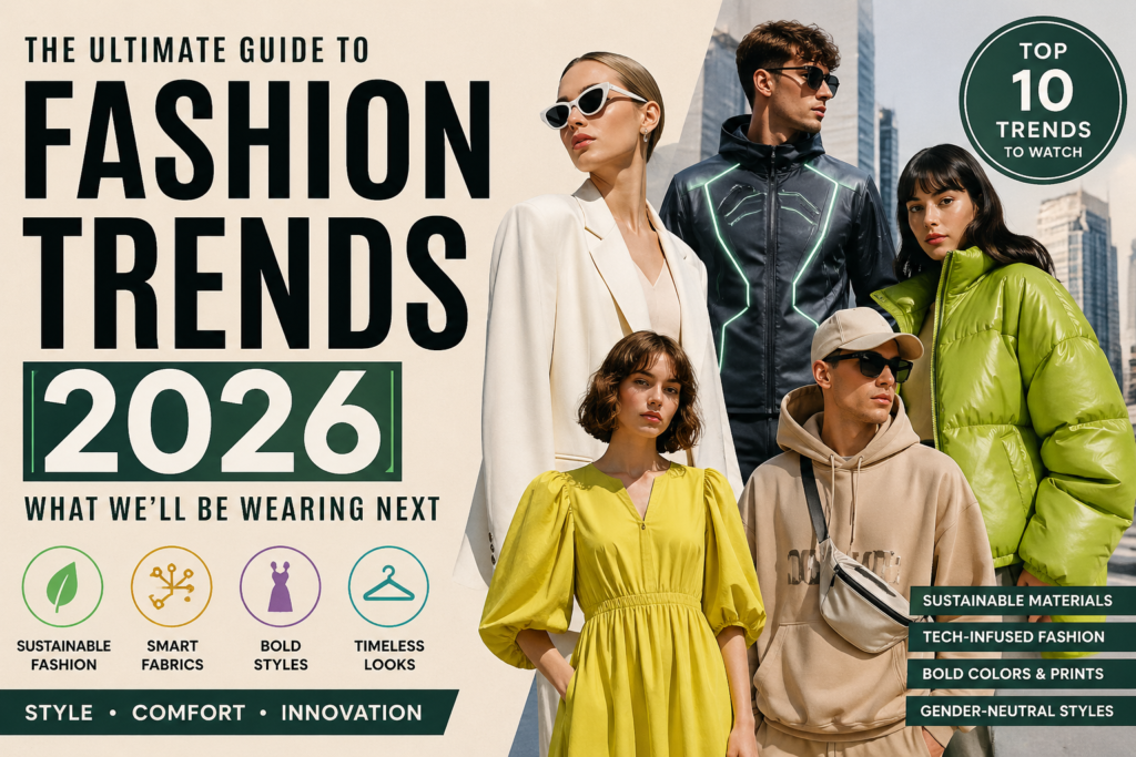 A stylish model walking on a luxury street in futuristic 2026 designer fashion outfits, high-end global style revolution.