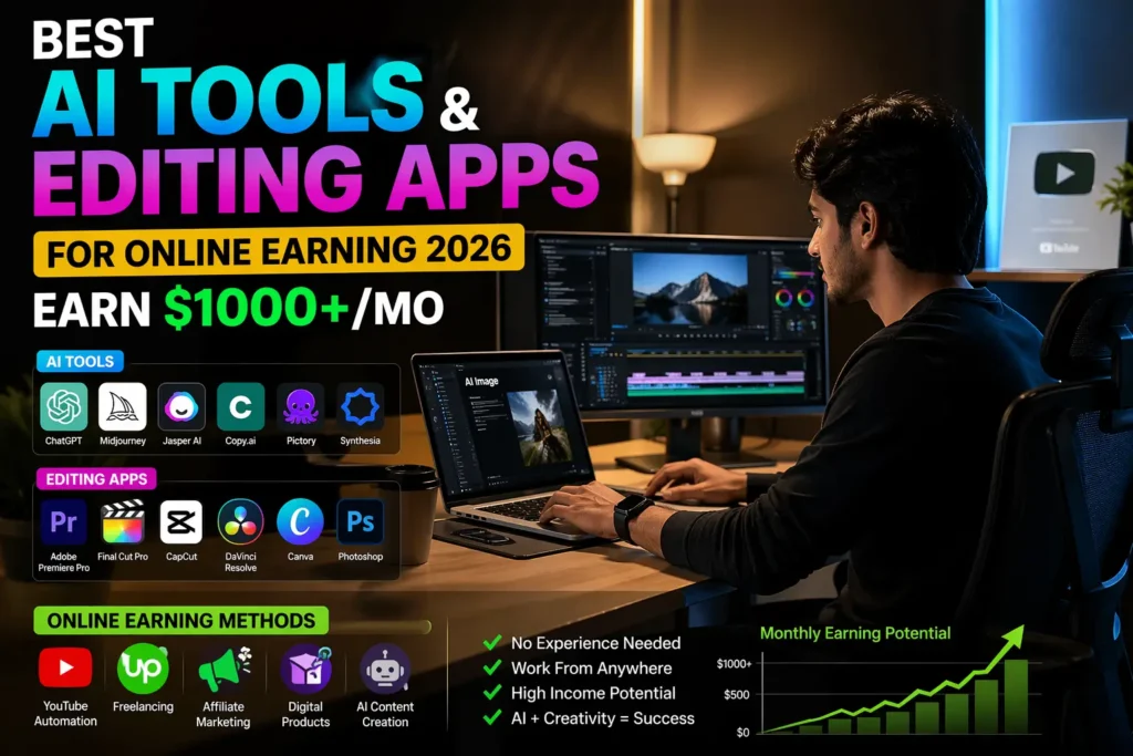 Best AI Tools and Editing Apps for Online Earning 2026