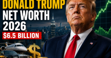 Donald Trump net worth 2026 showing billionaire wealth, luxury assets, private jet, and business empire income sources