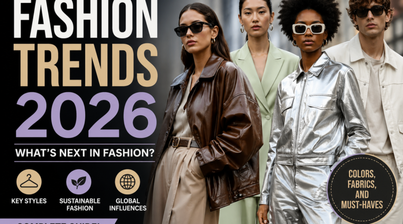 Fashion Trends 2026 thumbnail showing modern outfits, sustainable fashion styles and global fashion influences