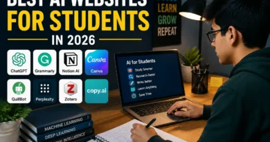Free AI tools for students helping with studying, writing assignments, coding, presentations, and exam preparation