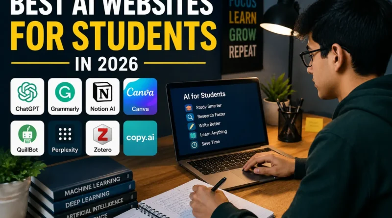 Free AI tools for students helping with studying, writing assignments, coding, presentations, and exam preparation
