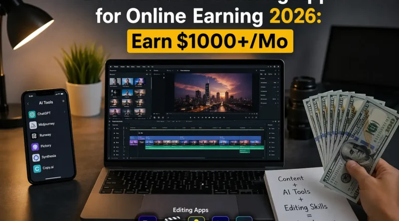Best AI Tools & Editing Apps for Online Earning 2026: Earn $1000+/Mo